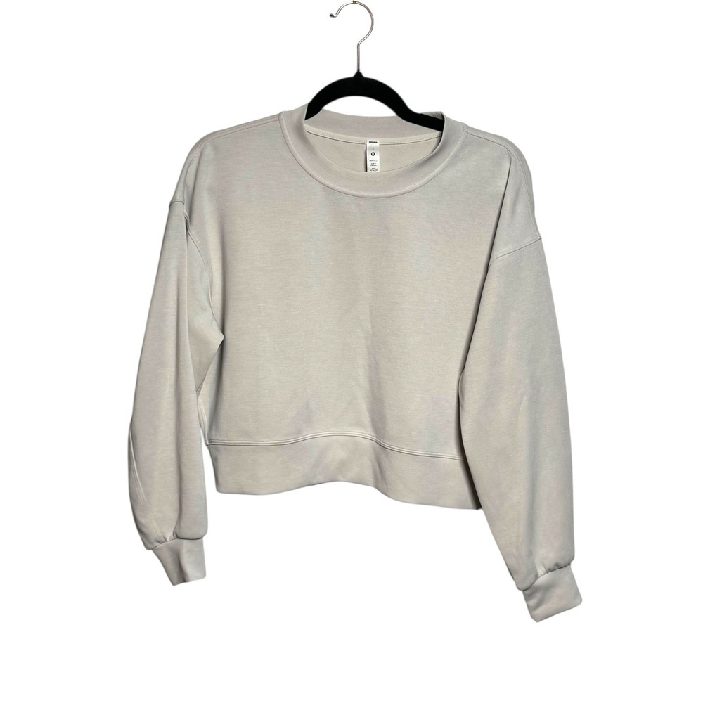 Lululemon Perfectly Oversized Cropped Crew *Spark in White Opal | Size 2 | EUC